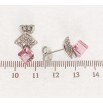 Сережки Xuping колір Родій з кристалами Swarovski пусети Кристальний куб Indian Pink у квадраті фото №2