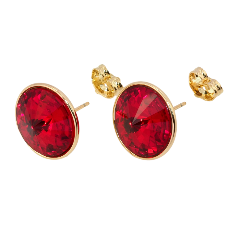 Серьги Xuping цвет 18K с кристаллами Swarovski пусеты Кристаллы Light Siam ø 16мм фото №9