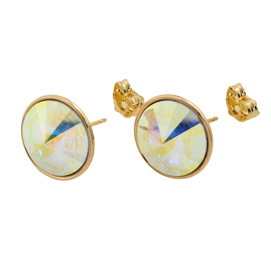 Серьги Xuping цвет 18K с кристаллами Swarovski пусеты Кристаллы АВ ø 16мм фото №1