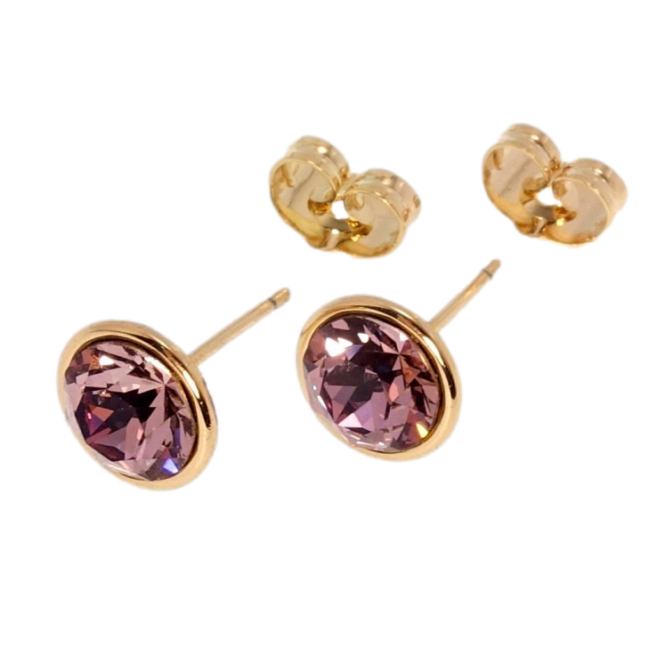 Серьги Xuping цвет 18K с кристаллами Swarovski пусеты Кристаллы Amethyst ø 9мм фото №23