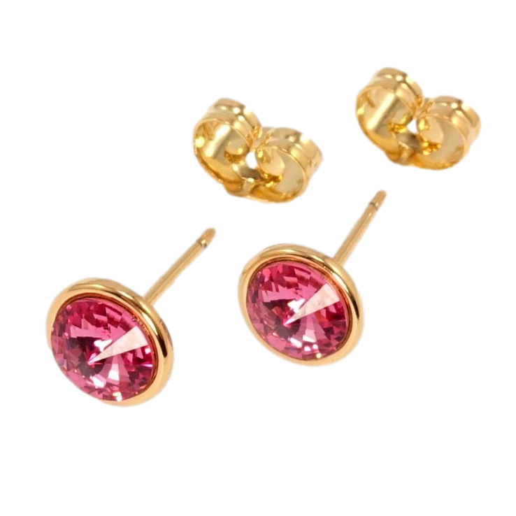 Серьги Xuping цвет 18K с кристаллами Swarovski пусеты Кристаллы Rose ø 8мм фото №19