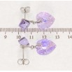 Сережки Xuping колір Родій з кристалами Swarovski пусети Серця кр-ми на кубах Lavender Delite фото №2