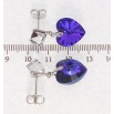 Сережки Xuping колір Родій з кристалами Swarovski пусети Серця кр-ми на кубах Majestic Blue фото №2