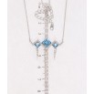 Кулон Xuping колір Родій з кр-ми Swarovski на ланцюжку Ромби з кр-ми Aquamarine довжина 44,5-49,5см х 1мм фото №2