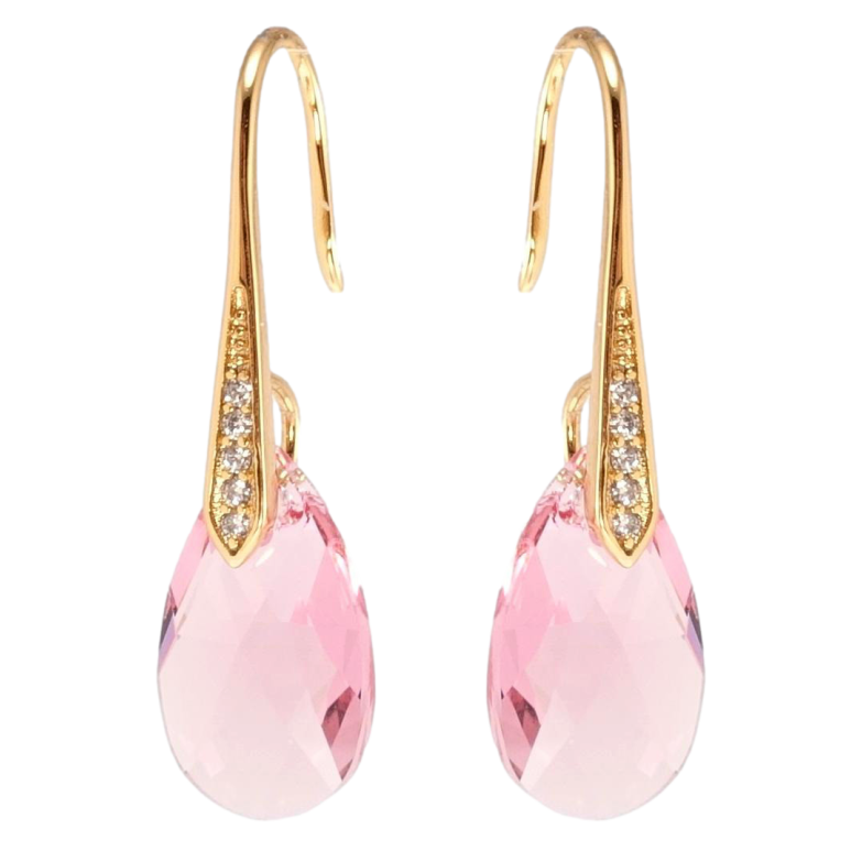 Серьги Xuping цвет 18K с кристаллами Swarovski французский замок Кристалл Light Rose фото №1