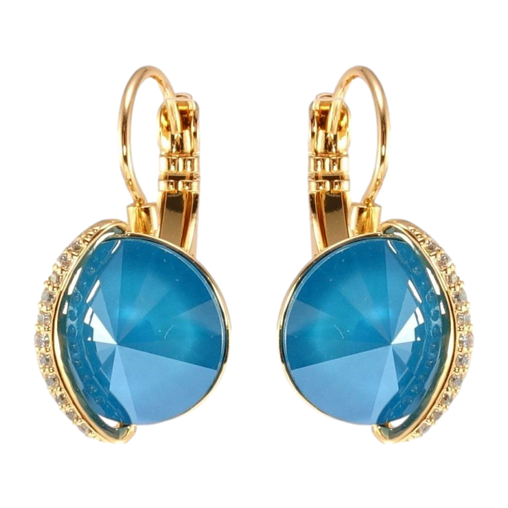 Сережки Xuping колір 18K з кристалами Swarovski французький замок Кристал Azure Blue з доріжкою ø фото №24