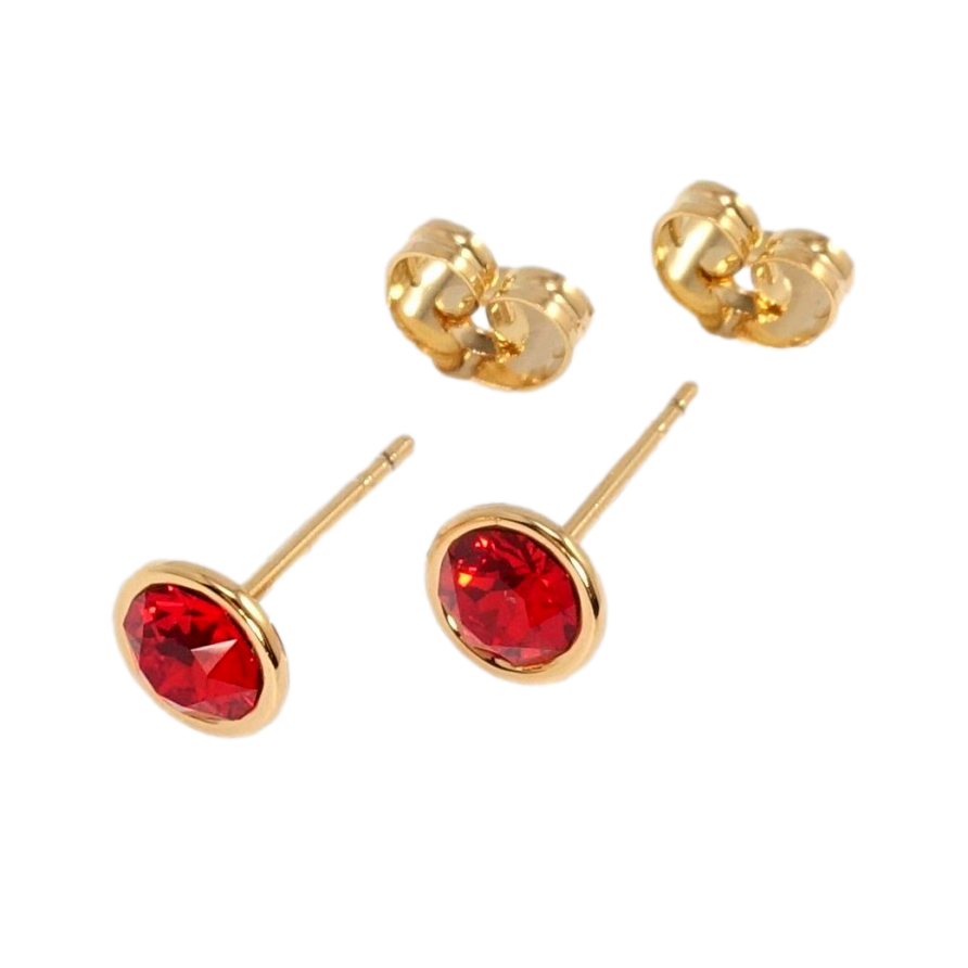 Серьги Xuping цвет 18K с кристаллами Swarovski пусеты Кристаллы Light Siam ø 7мм фото №1