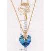 Кулон Xuping колір 18K з кр-ми Swarovski на ланцюжку Кристальне серце Metallic Blue довжина 40-45см х фото №2