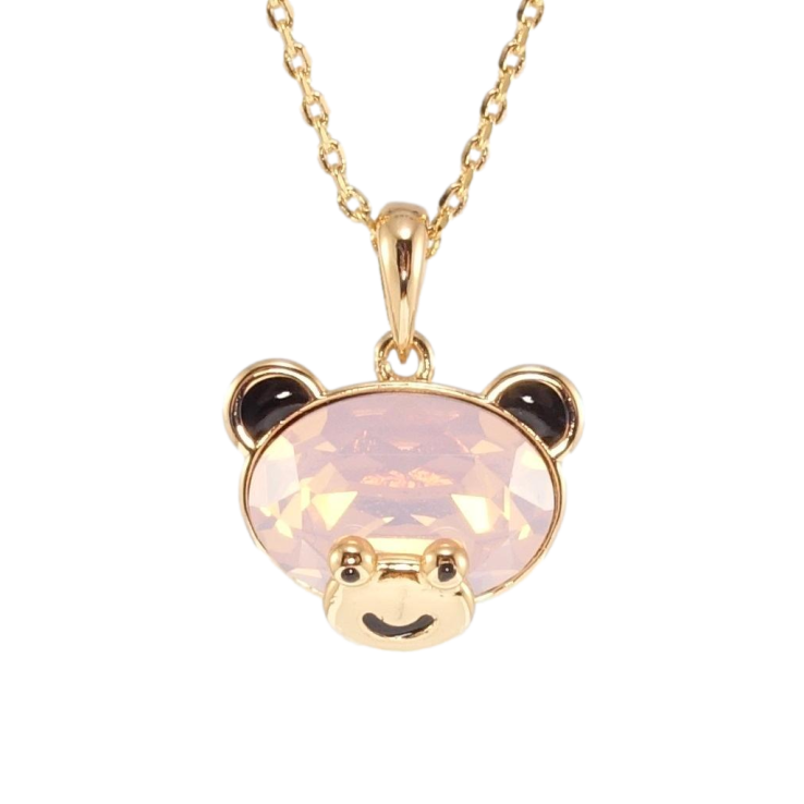 Кулон Xuping 18K з кр-ми Swarovski на ланцюжку Ведмедик з кристалом Pink Opal довжина 40-45см х 1,5мм фото №9