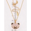 Кулон Xuping 18K з кр-ми Swarovski на ланцюжку Ведмедик з кристалом Pink Opal довжина 40-45см х 1,5мм фото №2