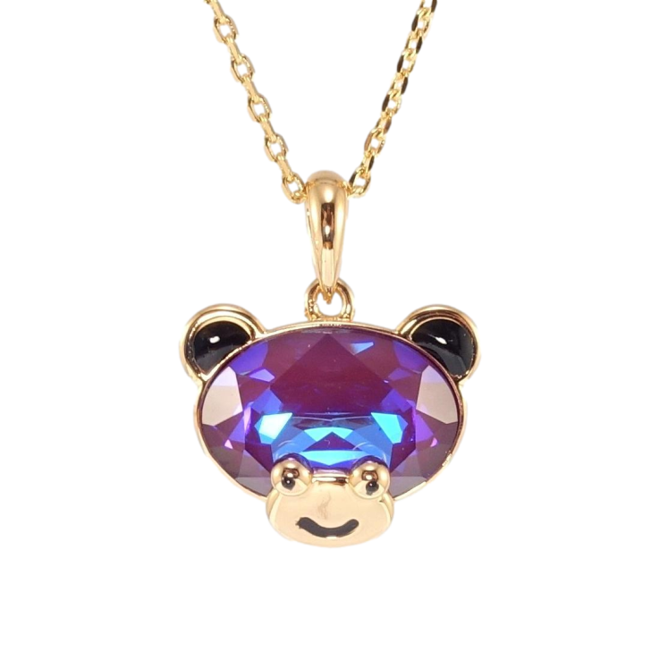 Кулон Xuping 18K з кр-ми Swarovski на ланцюжку Ведмедик з кристалом Burgundy Delite довжина 40-45см х 1мм фото №10