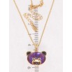 Кулон Xuping 18K з кр-ми Swarovski на ланцюжку Ведмедик з кристалом Burgundy Delite довжина 40-45см х 1мм фото №2