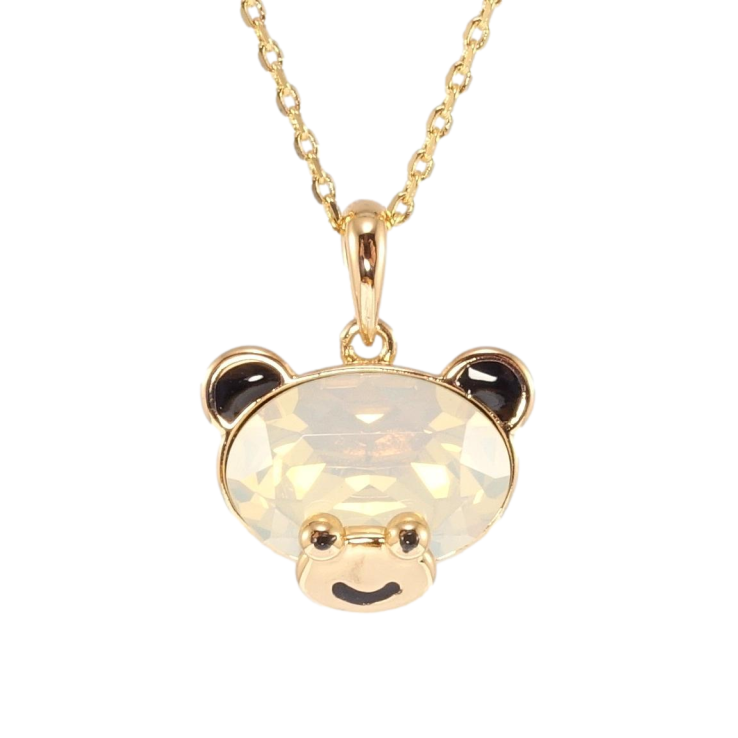 Кулон Xuping 18K з кр-ми Swarovski на ланцюжку Ведмедик з кристалом White Opal довжина 40-45см х 1мм фото №8