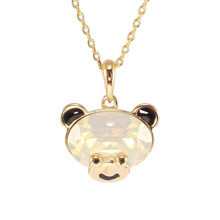 Кулон Xuping 18K с кр-ми Swarovski на цепочке Мишка с кристаллом White Opal длина 40-45см х 1мм фото №1