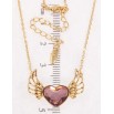Кулон Xuping 18K з кр-ми Swarovski на ланцюжку Крилате серце Amethyst довжина 42-47см х 1мм фото №2