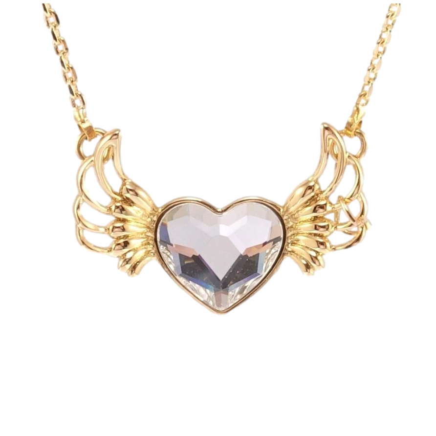 Кулон Xuping 18K з кр-ми Swarovski на ланцюжку Крилате серце Moonlight довжина 42-47см х 1мм фото №1