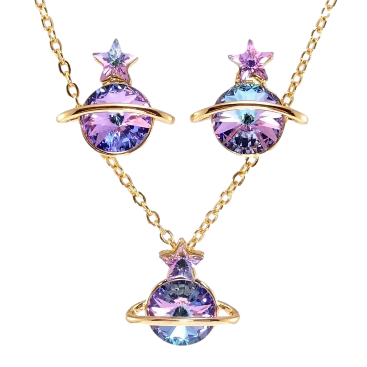 Набір Xuping колір 18K з кр-ми Swarovski Сережки Кулон на ланцюжку Кристал Paradise Shine довжина 40-45см х фото №25