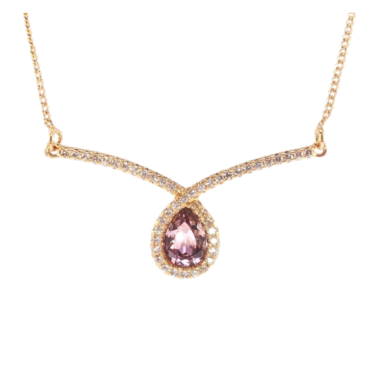 Підвіска Xuping 18K з кр-ми Swarovski на ланцюжку Елегантна петелька з кристалом Amethyst довжина 45см х 1мм фото №14