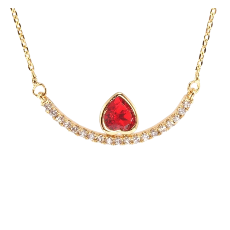 Підвіска Xuping 18K з кр-ми Swarovski на ланцюжку Дуга з кристальним серцем Light Siam довжина 45-50см х 1мм фото №23