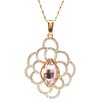 Кулон Xuping 18K з кр-ми Swarovski на ланцюжку Ажурна квітка з кристалом Light Rose довжина 45см х 1мм фото №2