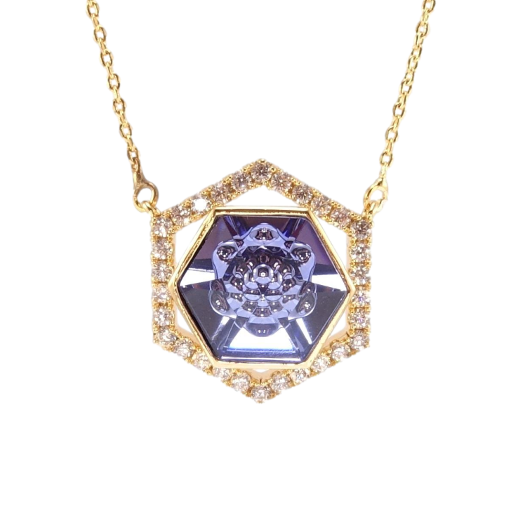 Кулон Xuping 18K с кр-ми Swarovski на цепочке Многогранник с кристаллом Tanzanite длина 44-49см х 1мм фото №20