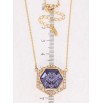 Кулон Xuping 18K с кр-ми Swarovski на цепочке Многогранник с кристаллом Tanzanite длина 44-49см х 1мм фото №2
