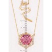 Кулон Xuping 18K з кр-ми Swarovski на ланцюжку Многогранник з кристалом Rose довжина 44-49см х 1мм фото №2
