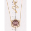 Кулон Xuping 18K з кр-ми Swarovski на ланцюжку Многогранник з кристалом Antique Pink довжина 44-49см х 1мм фото №2