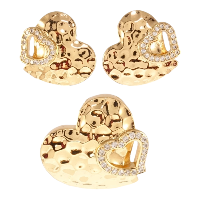 Набір Xuping Позолота 18K Сережки Кулон Декоративні серця фото №10
