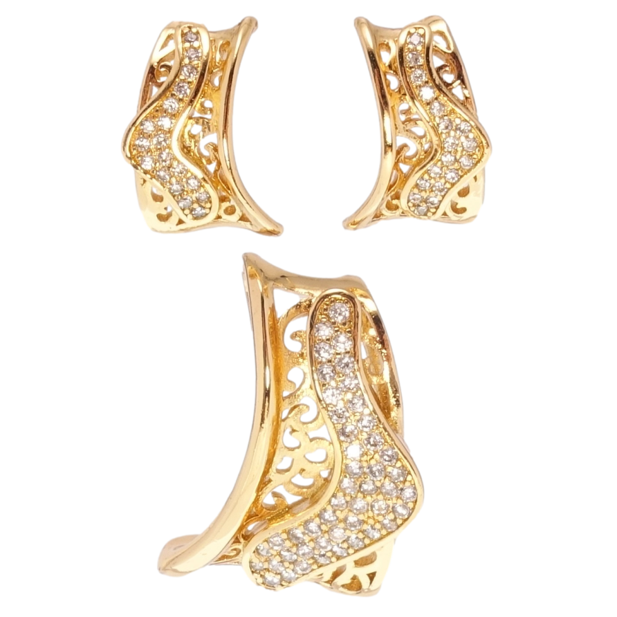 Набір Xuping Позолота 18K Сережки Кулон Різний вензельний орнамент з цирконієм фото №1