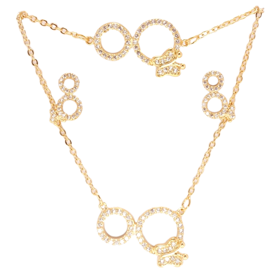 Набір Xuping Позолота 18K Сережки Браслет Підвіска на ланцюжку колечки з метеликом дл.ЦП 45-50см, БР 17-22см х фото №1