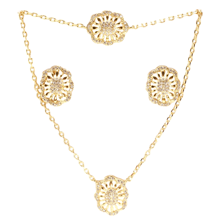 Набір Xuping Позолота 18K Сережки Браслет Підвіска на ланцюжку Квіткові мотиви дл.ЦП 43-46см, БР 18-22см х фото №1 Набір Xuping Позолота 18K Сережки Браслет Підвіска на ланцюжку Квіткові мотиви дл.ЦП 43-46см, БР 18-22см х фото №1