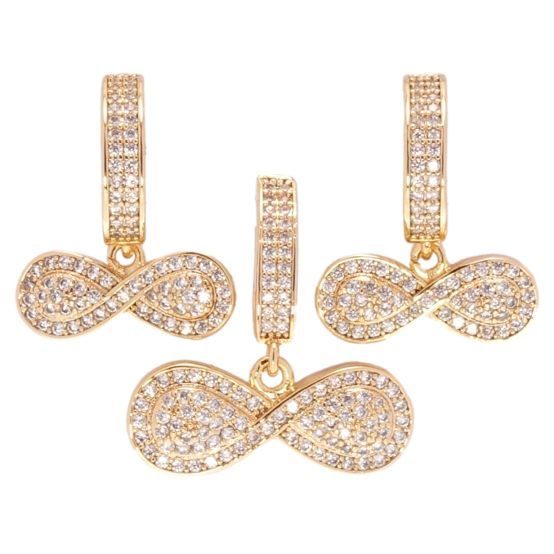 Набір Xuping Позолота 18K Сережки Кулон Знак нескінченності інкрустація цирконієм фото №2