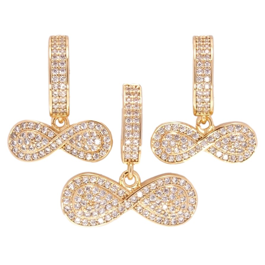 Набір Xuping Позолота 18K Сережки Кулон Знак нескінченності інкрустація цирконієм фото №1