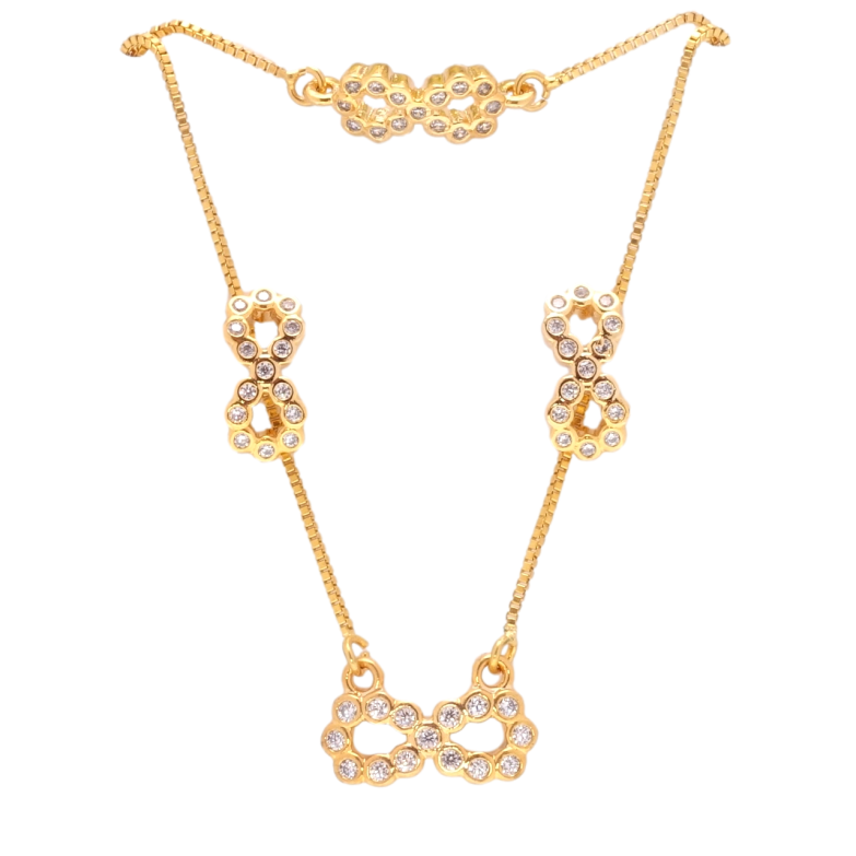 Набір Xuping Позолота 18K Сережки Підвіска на ланцюжку Браслет Нескінченність ЦП 42см; БР 18,5-22см х 1мм фото №12