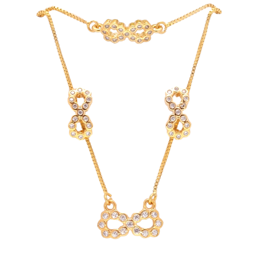 Набір Xuping Позолота 18K Сережки Підвіска на ланцюжку Браслет Нескінченність ЦП 42см; БР 18,5-22см х 1мм фото №1 Набір Xuping Позолота 18K Сережки Підвіска на ланцюжку Браслет Нескінченність ЦП 42см; БР 18,5-22см х 1мм фото №1