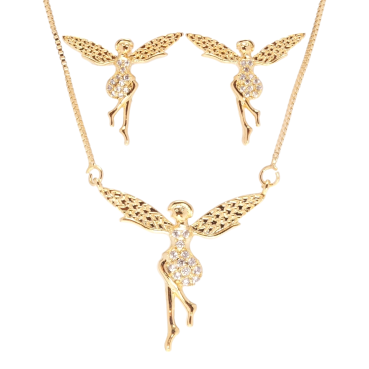 Набір Xuping Позолота 18K Сережки Підвіска на ланцюжку Феї довжина 43-46см х 1мм фото №13