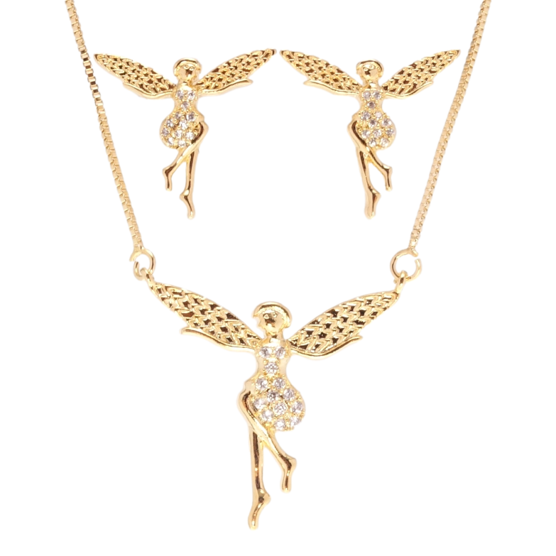 Набір Xuping Позолота 18K Сережки Підвіска на ланцюжку Феї довжина 43-46см х 1мм фото №6