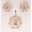 Набор Xuping Позолота 18K Серьги Кулон Кристальные колечки с фианитом фото №2
