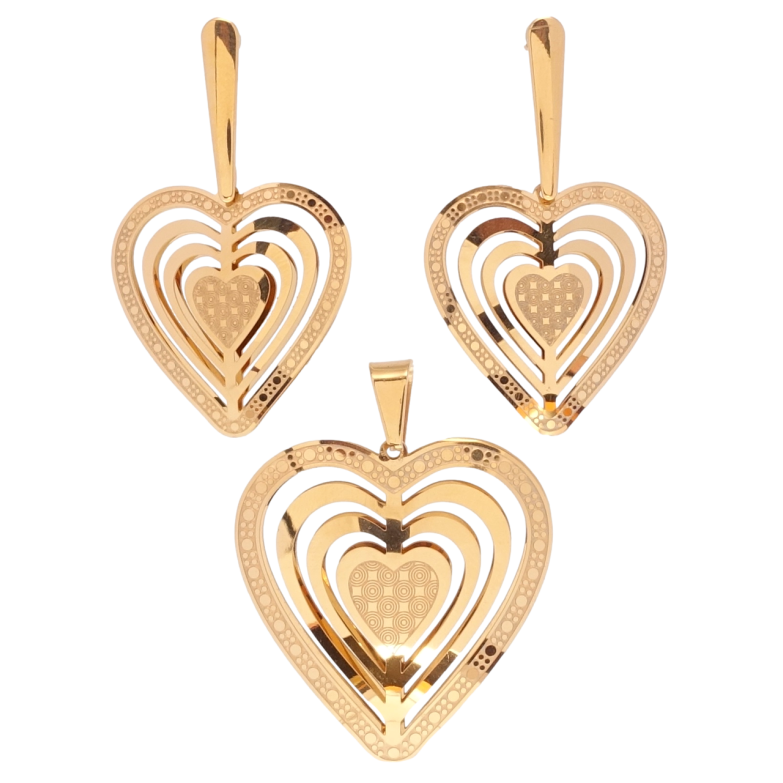 Набір Xuping Позолота 18K Сережки Кулон Різні серця фото №9