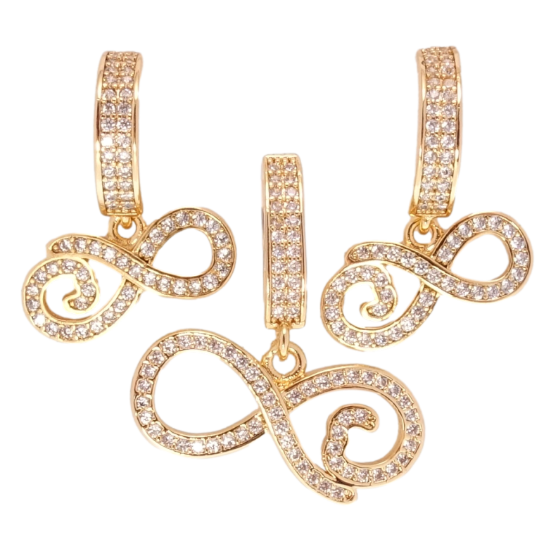 Набор Xuping Позолота 18K Серьги Кулон Бесконечность инкрустация цирконием фото №1