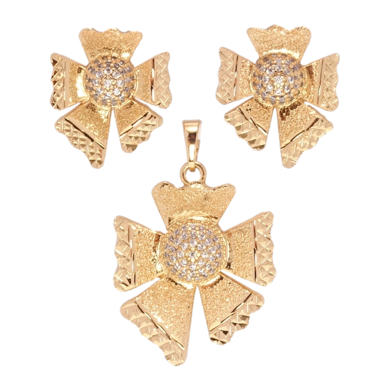 Набор Xuping Позолота 18K Серьги Кулон Декоративные цветочки фото №1