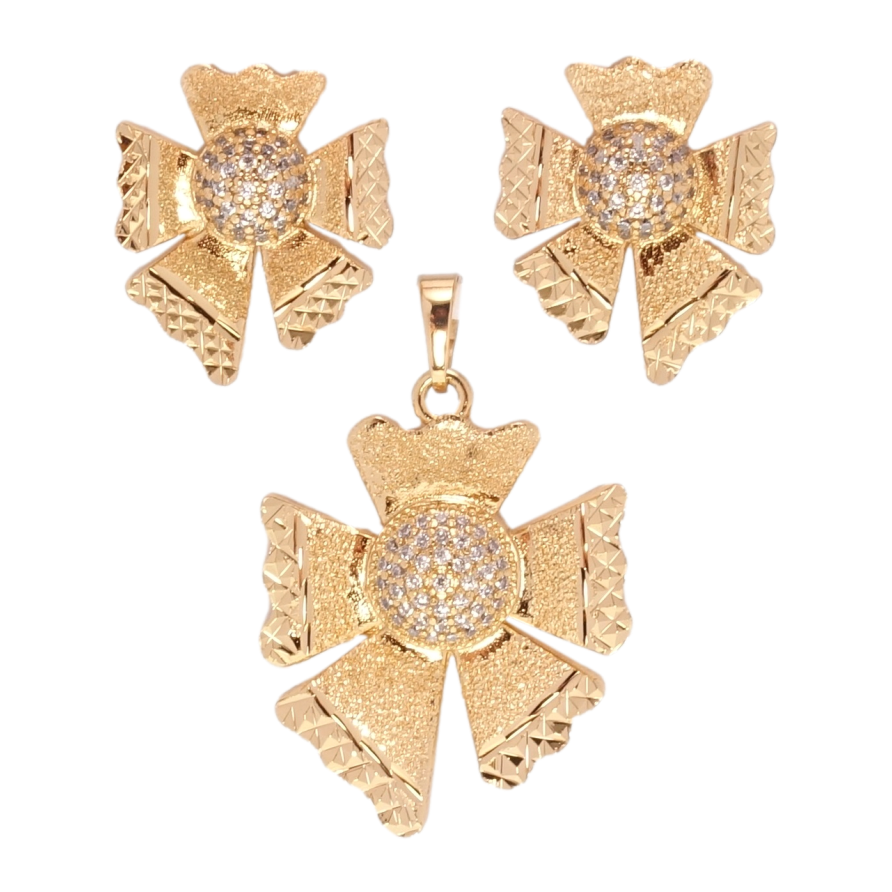 Набор Xuping Позолота 18K Серьги Кулон Декоративные цветочки фото №1