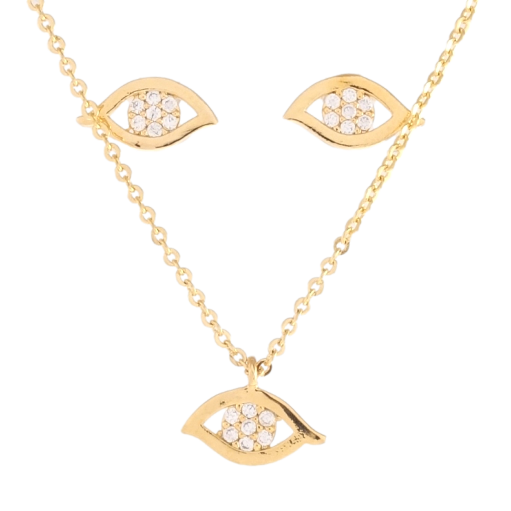 Набір Xuping Позолота 18K Сережки Підвіска на ланцюжку Декоративне Око Фатіми довжина 42-45см х 1мм фото №15