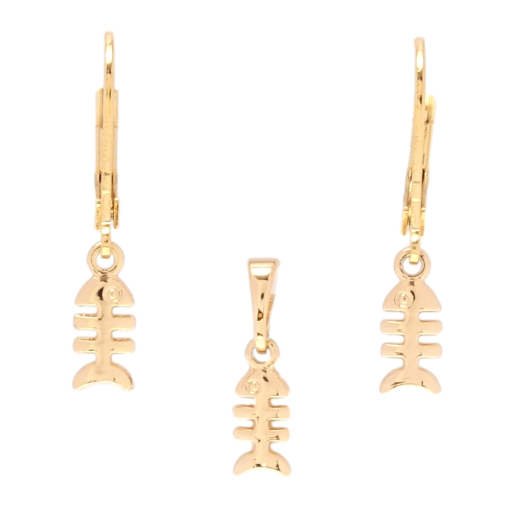 Набор Xuping Позолота 18K Серьги Кулон Рыбки фото №15