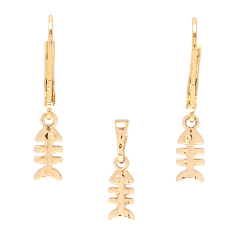 Набор Xuping Позолота 18K Серьги Кулон Рыбки фото №1