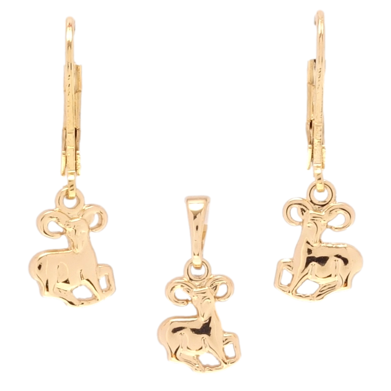 Набор Xuping Позолота 18K Серьги Кулон Знак Зодиака Овен фото №18