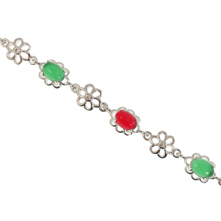 Браслет Xuping Родій Квіточки з різнокольоровими кристалами довжина 19.5см х 8мм фото №17