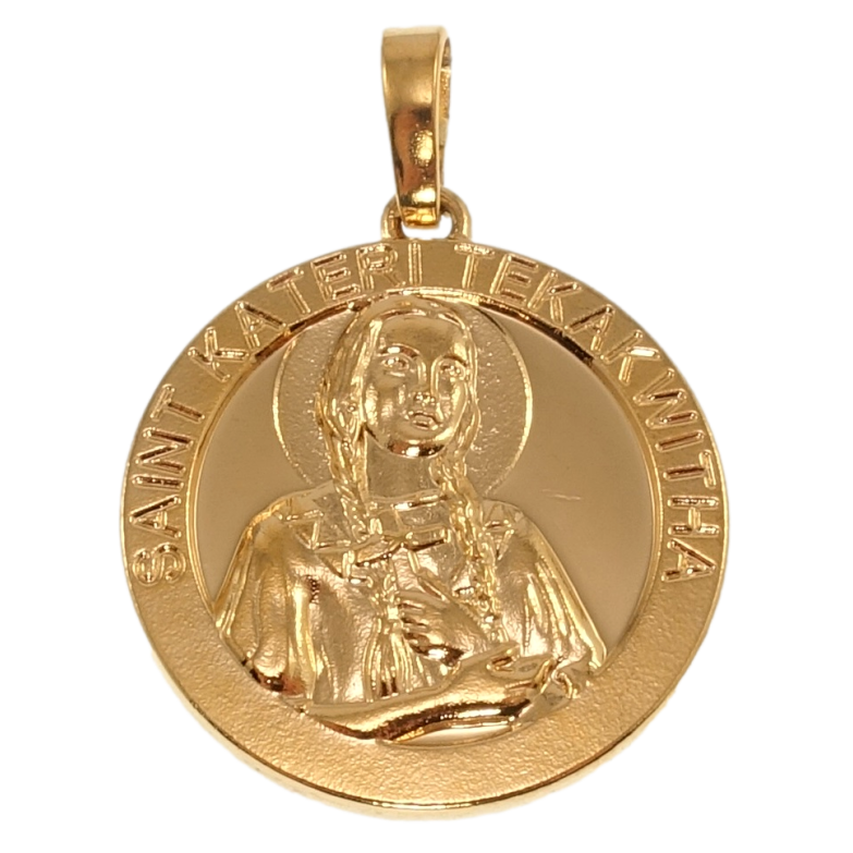 Кулон Xuping Позолота 18K Ладанка Свята Катери Текаквіта покровитель довкілля та екології для ланцюжка до 5мм фото №1