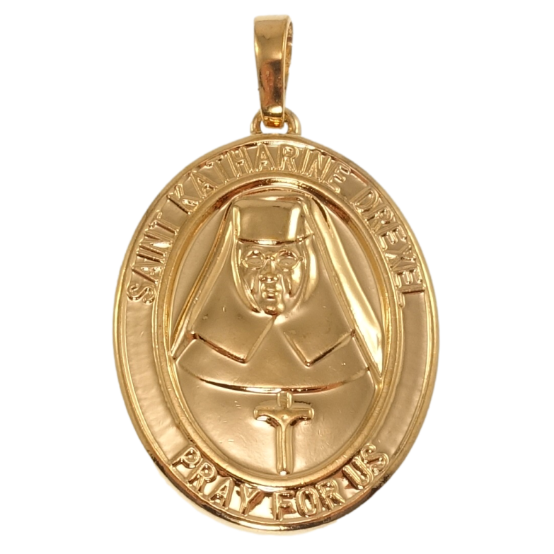Кулон Xuping Позолота 18K Ладанка Свята Катарина Дрексель для ланцюжка до 5мм фото №1